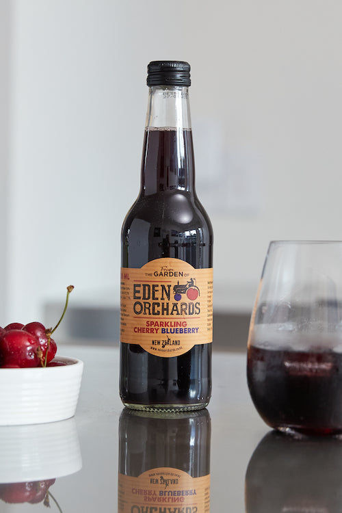 A Bottle of Eden Orchard's Sparkling Cherry & Blueberry Drink - 330ml Each