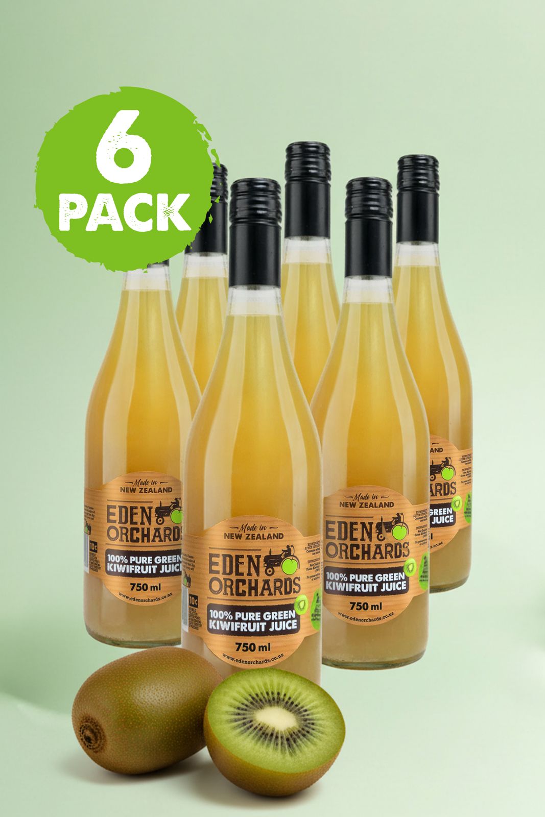 Pure Green Kiwifruit Juice - 6 x 750ml