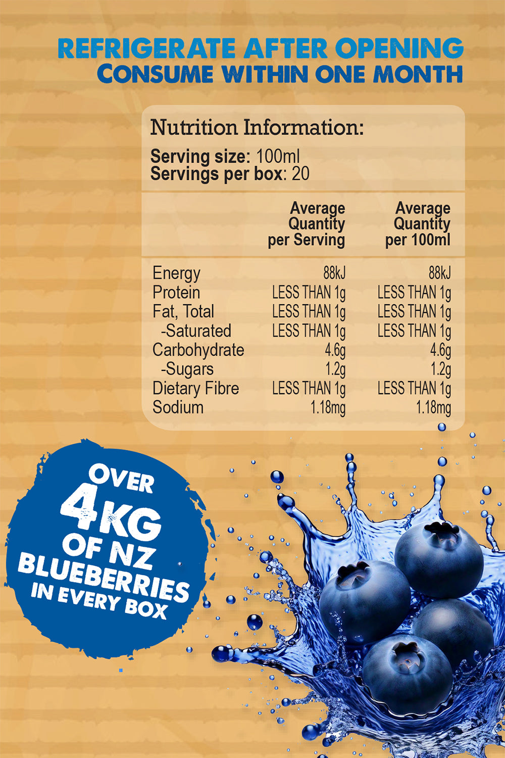 Pure Blueberry Juice - 6 x 2L